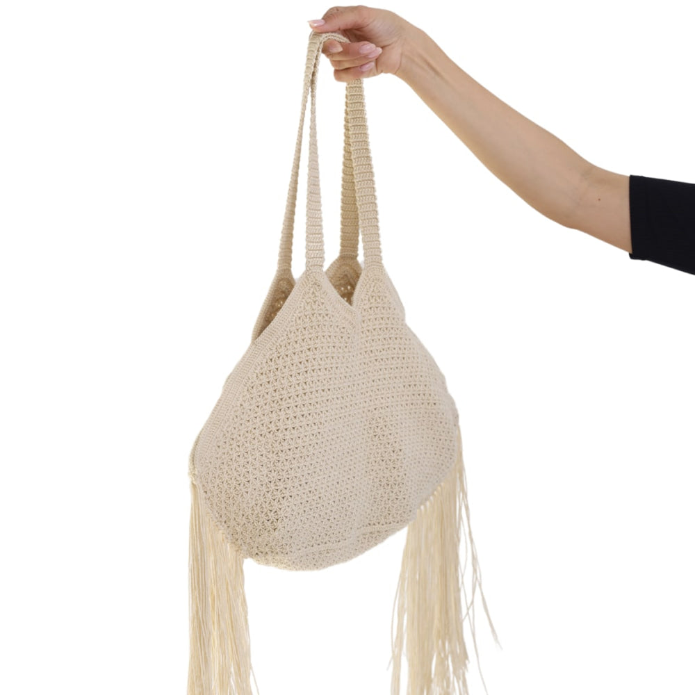 Beach Fringe Bag - Sand - One Size - Shoulder Bag