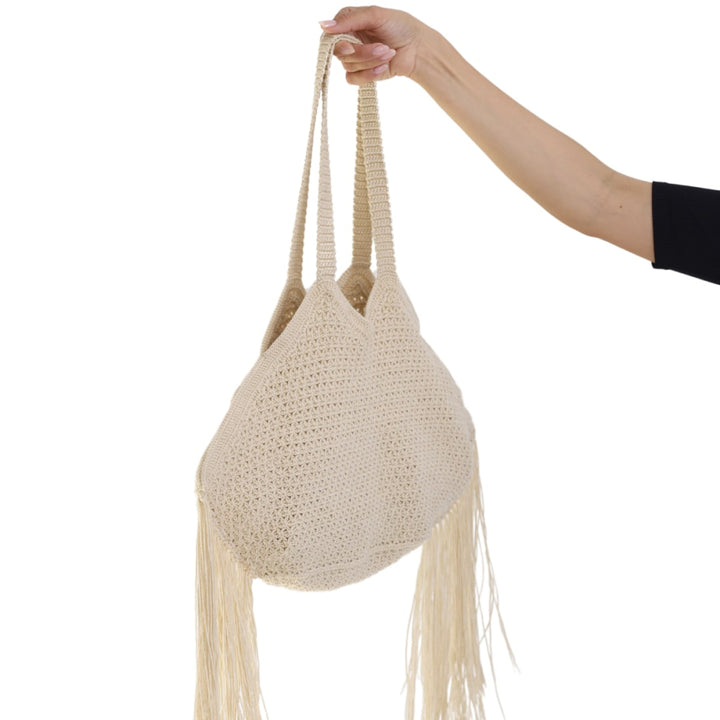Beach Fringe Bag - Sand - One Size - Shoulder Bag
