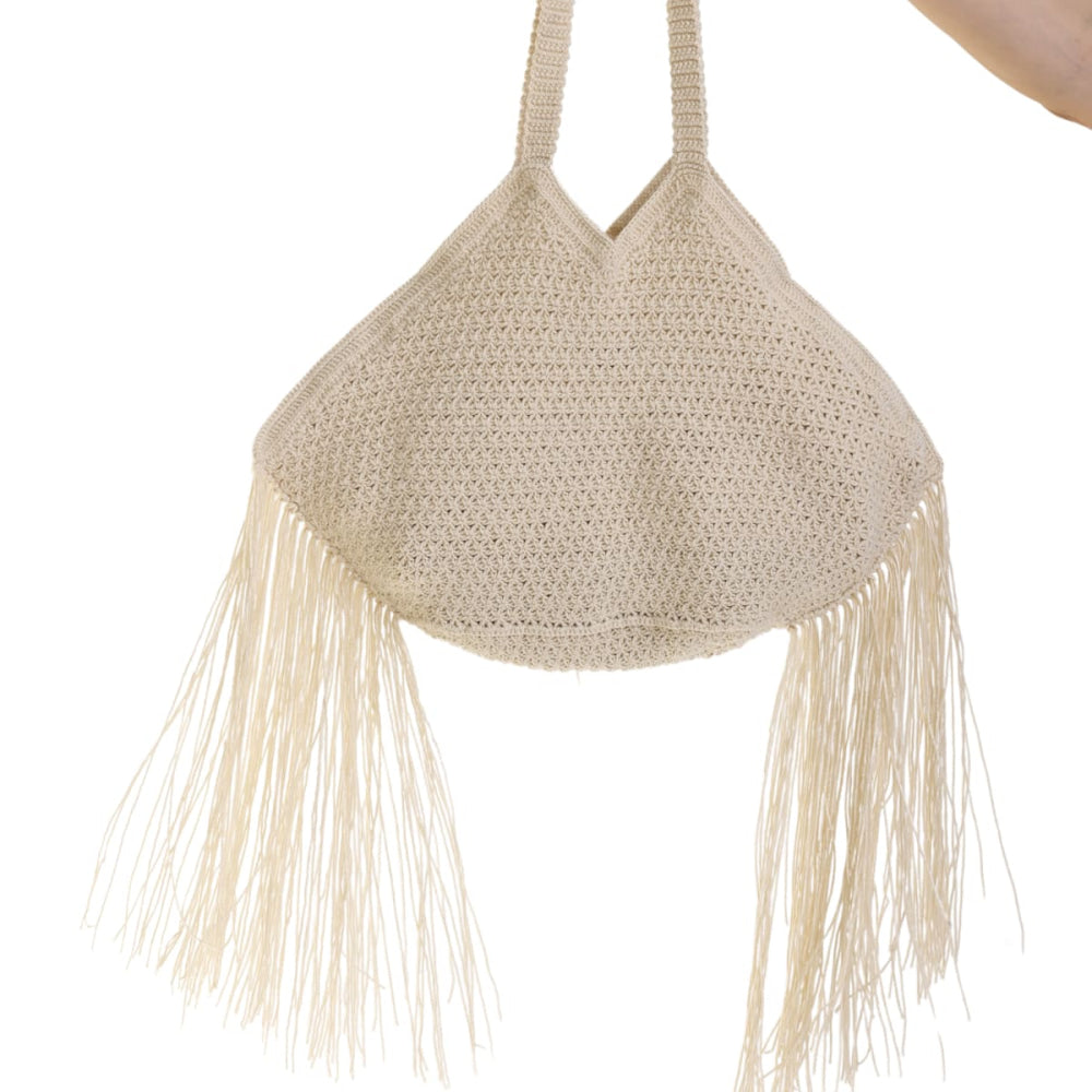 Beach Fringe Bag - Sand - One Size - Shoulder Bag