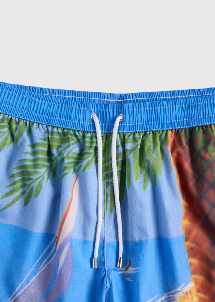 Beach Scene Swim Trunk - Multi - XXL (46) - Swim Trunk