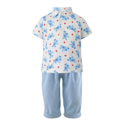 Bear Hearts Polo & Trousers Set - Polo