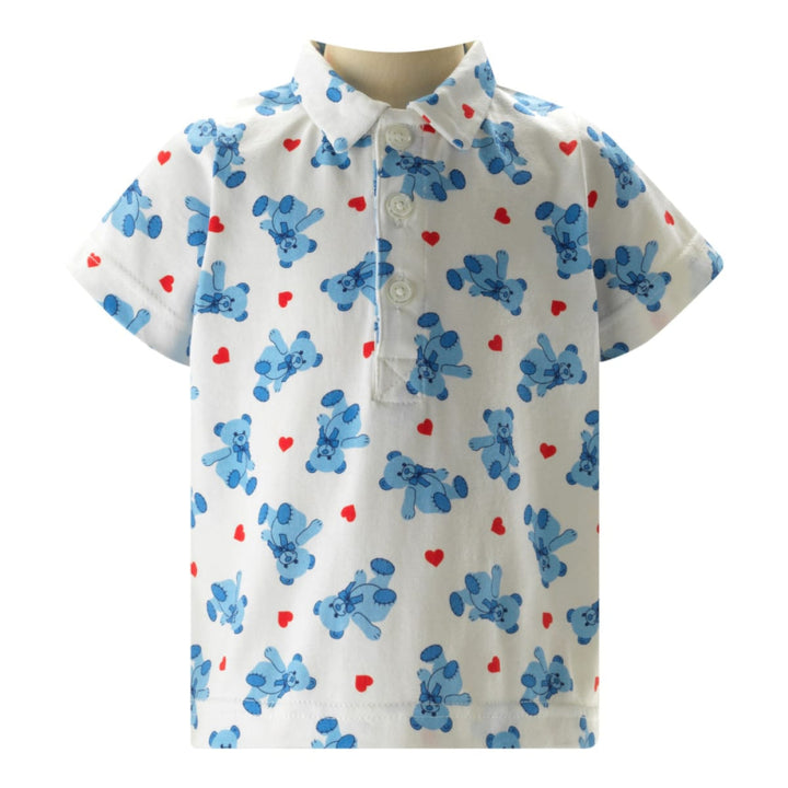Bear Hearts Polo & Trousers Set - Polo