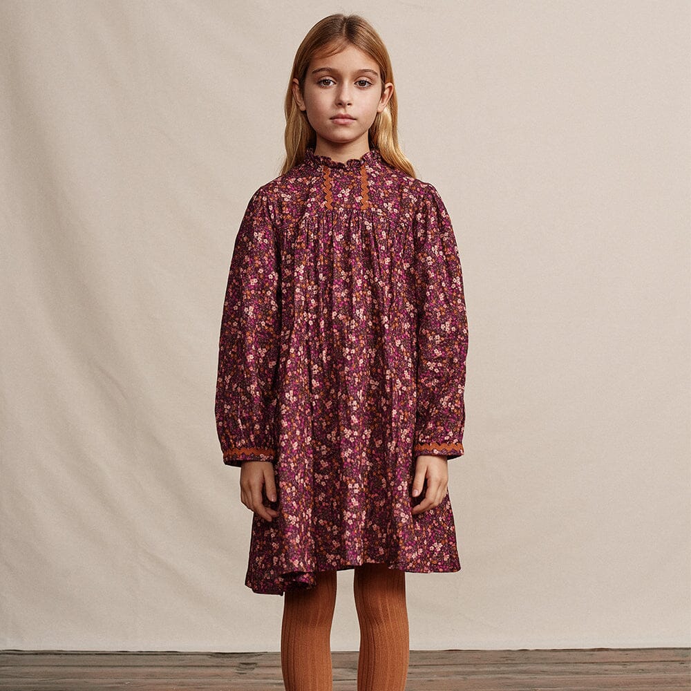 Lena Dress - Mulberry Mini Print