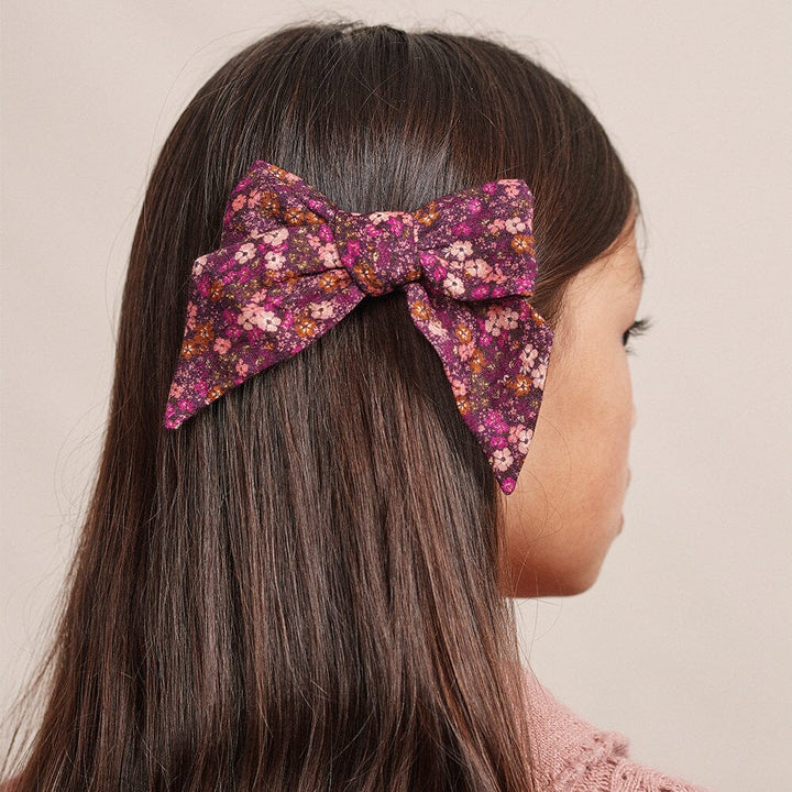 Lena Bow - Mulberry Mini Foral Hair Accessories Bebe Organic 