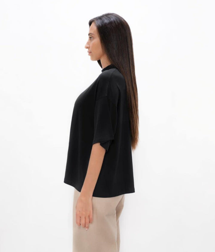 Beirut Boxy Tee - Black - XS - T-shirt