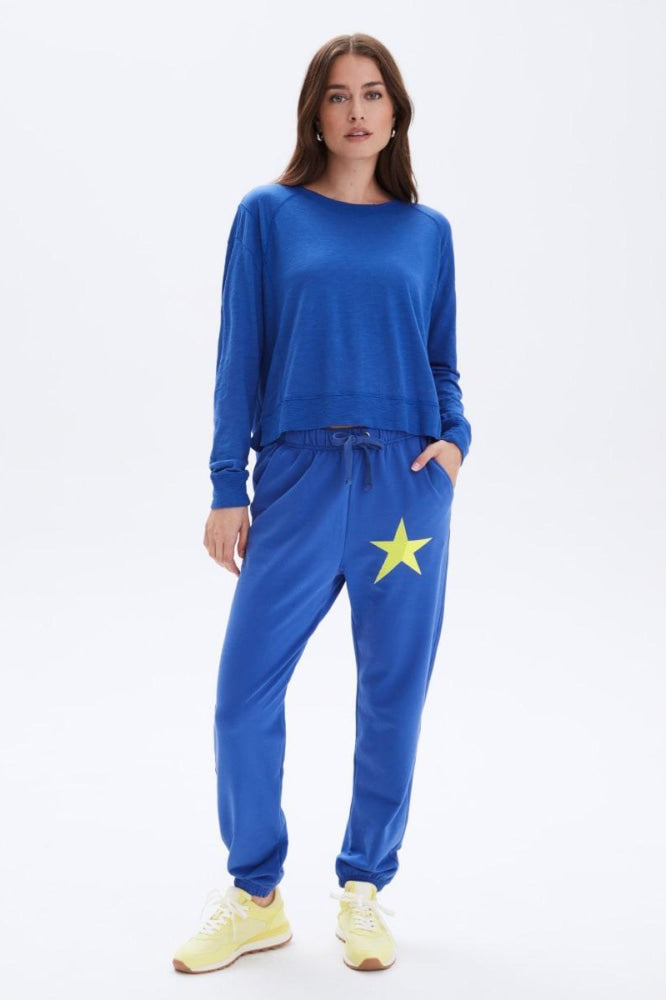 Betty Shoulder Seam Crewneck - Electric Blue - Crewneck Sweatshirt