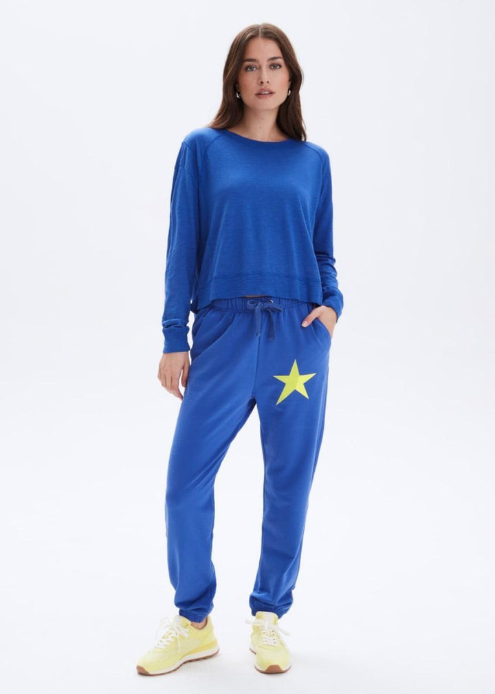 Betty Shoulder Seam Crewneck - Electric Blue - Crewneck Sweatshirt