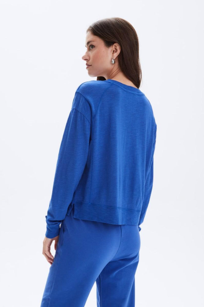 Betty Shoulder Seam Crewneck - Electric Blue - Crewneck Sweatshirt