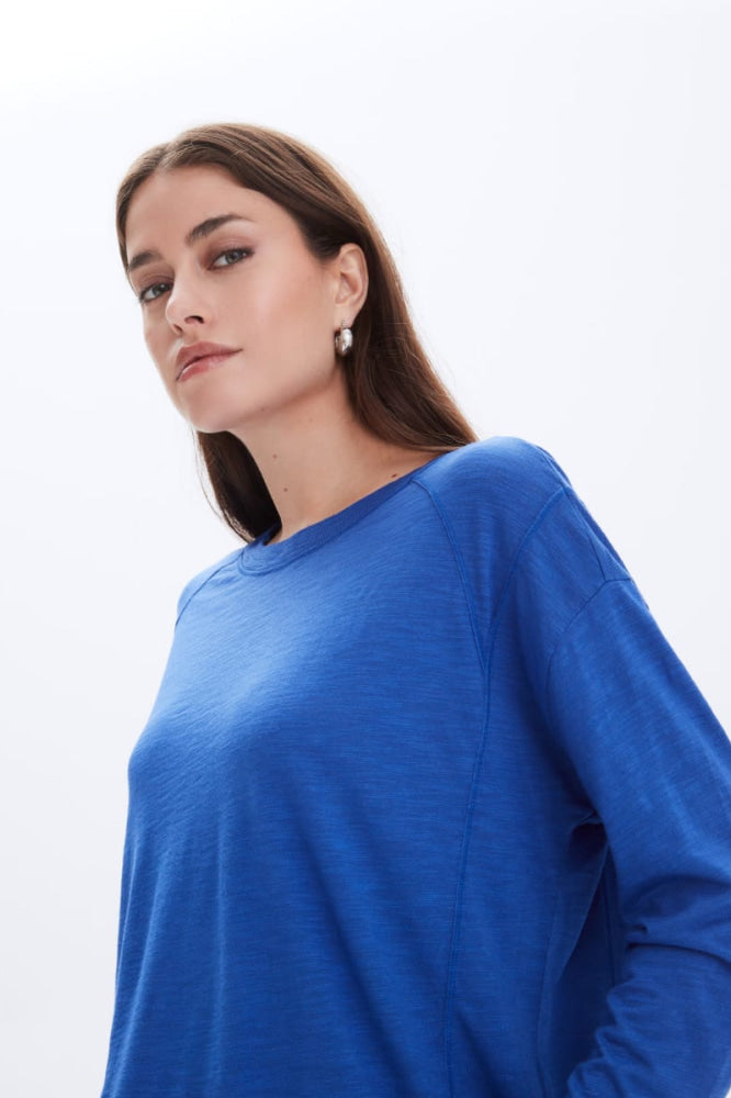 Betty Shoulder Seam Crewneck - Electric Blue - Crewneck Sweatshirt