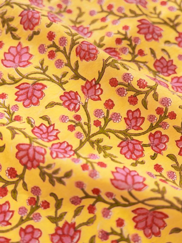 Frances Square Neck Top - Amber & Fuchsia Floral Print