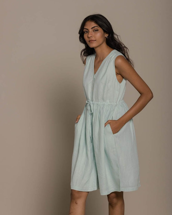 Pina Colada Season Dress - Sage Mint
