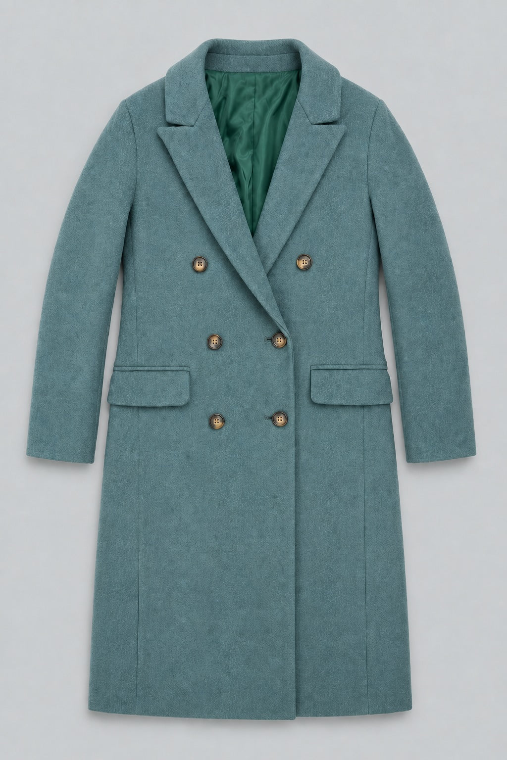Double Breasted Coat - Agave Green