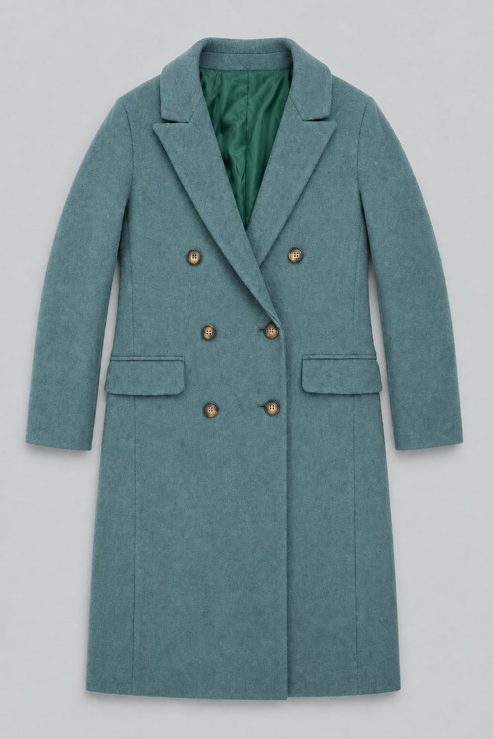 Double Breasted Coat - Agave Green
