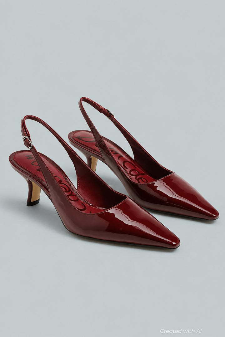 Bianka Slingback Dress Sandals - French Merlot Patent - 6.5 M - Slingback