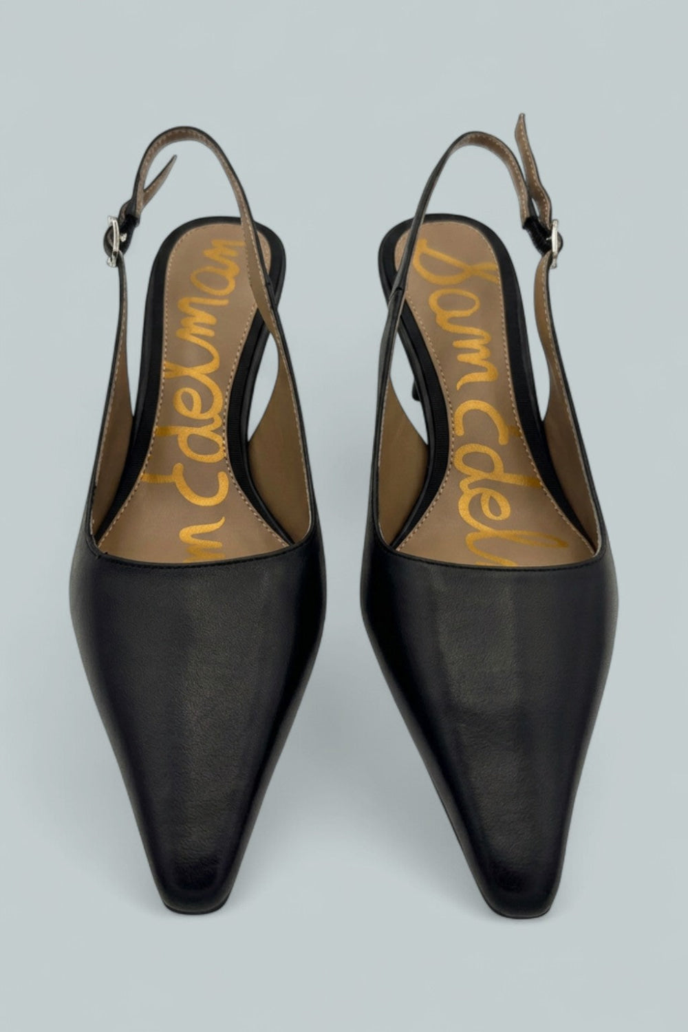 Bianka Slingback Kitten Heels - Black Leather - 6.5 - Slingback
