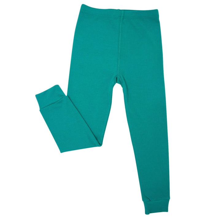 Big Kid Long John - Emerald Green Ribbed - Pajamas