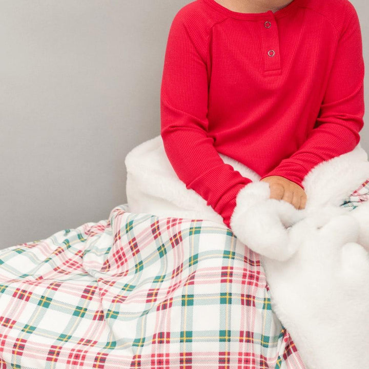 Big Kid Long John - Ruby Red Ribbed - Pajamas
