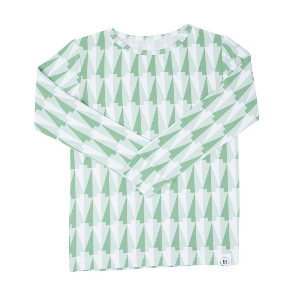 Big Kid Pajama - Geo Tree Green - Pajamas