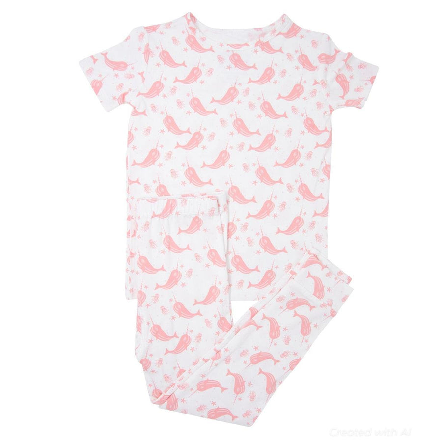 Big Kid Pajama S/s - Narwhal Pink - Pajamas
