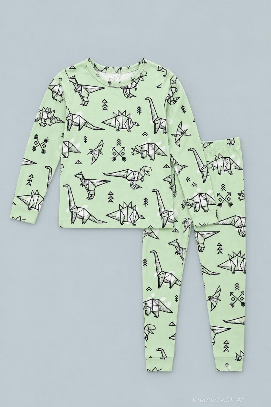 Big Kid Pajama S/S - Origami Dino - Pajamas