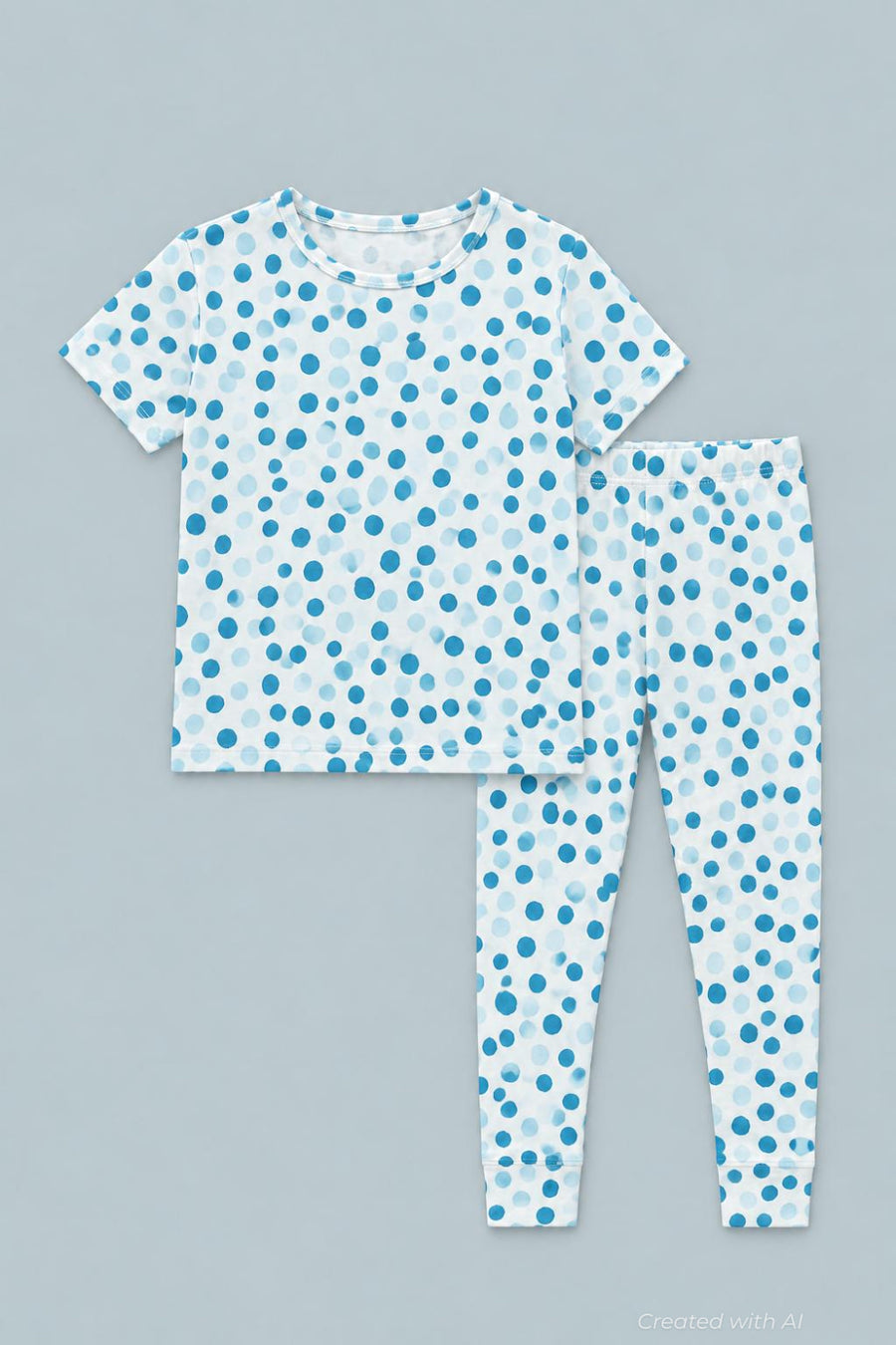 Big Kid Pajama S/S - Polka Dot Blue - Pajamas