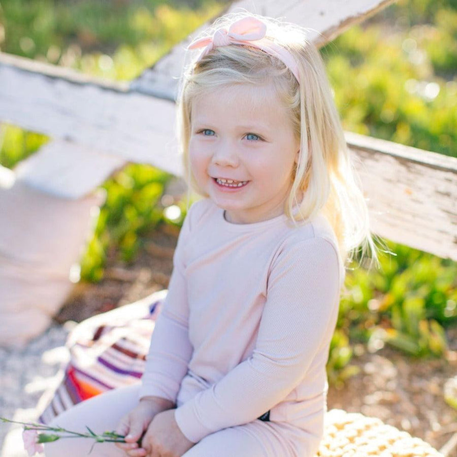 Big Kid Pajama Set - Pink Blush Ribbed - Pajamas