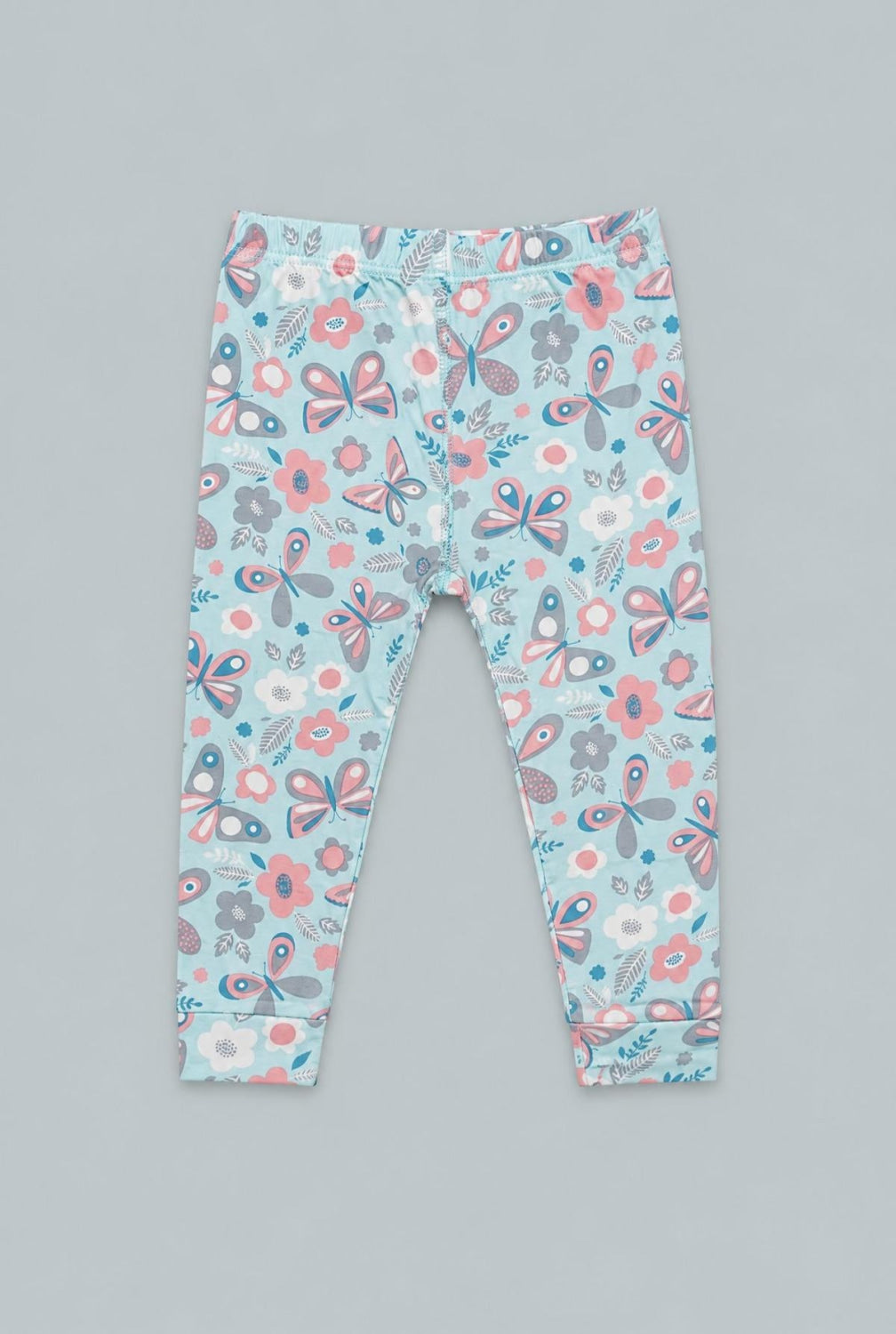 Big Kid Pajama Short Sleeve - Butterfly Aqua - Pajamas