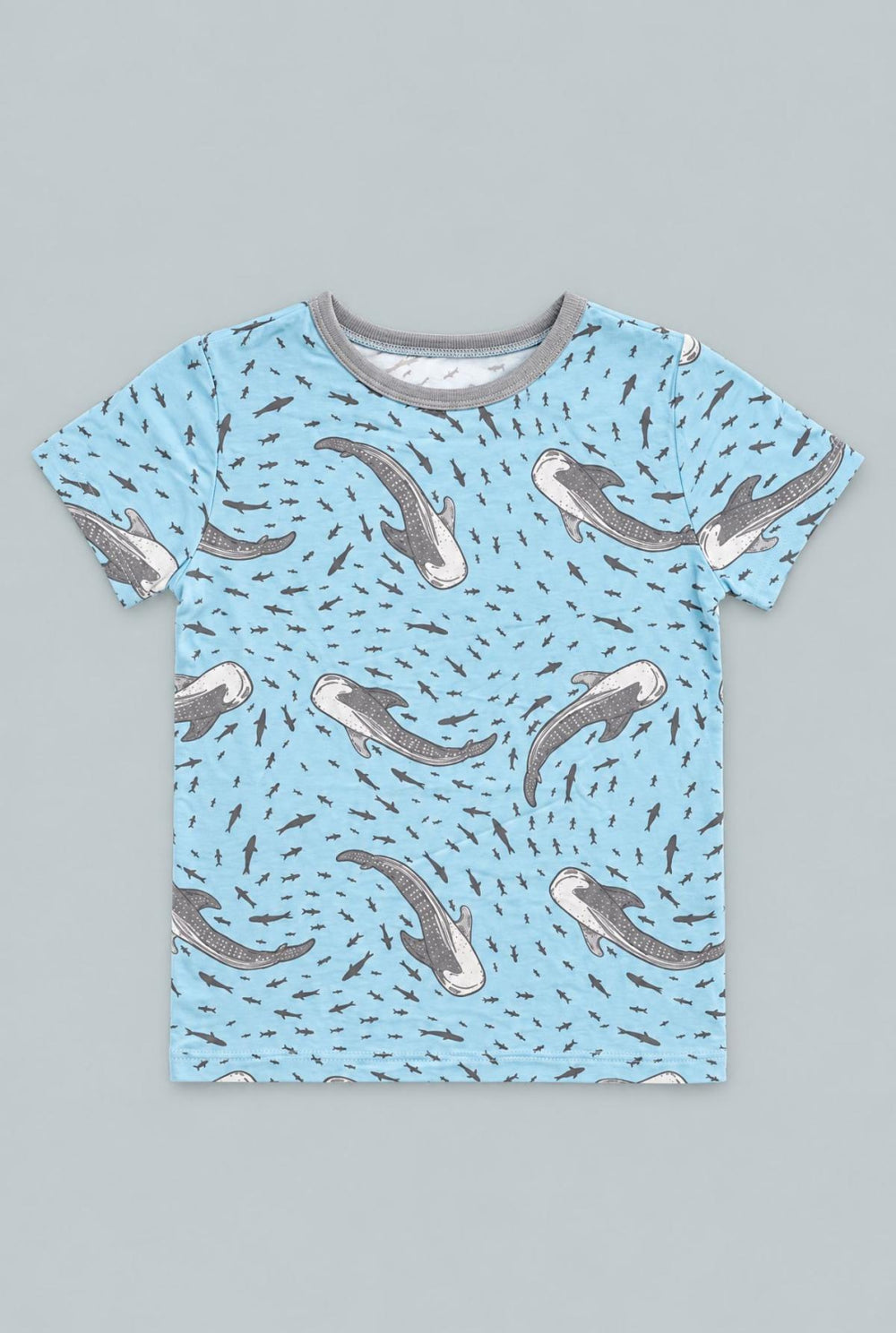 Big Kid Pajama Short Sleeves - Swirling Sharks - Pajamas