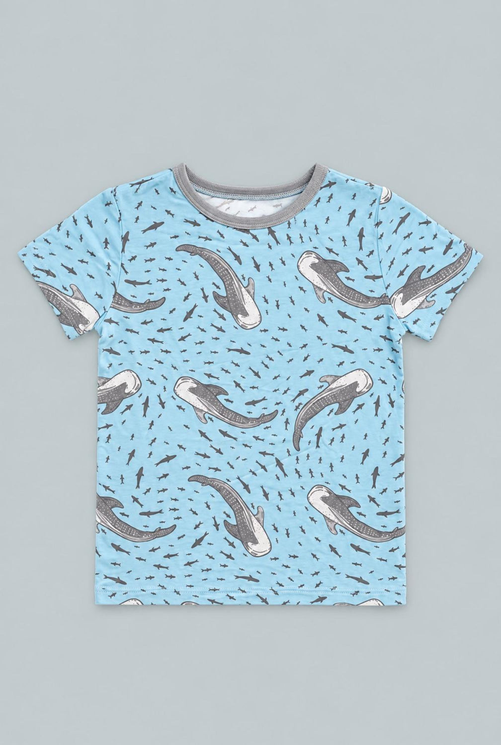 Big Kid Pajama Short Sleeves - Swirling Sharks - Pajamas