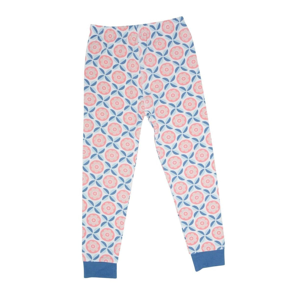 Big Kid PJ S/S - Geo Flower Pink - Pajamas