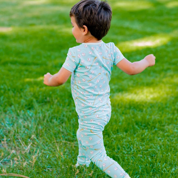 Big Kid PJ S/S - Little Slugger Aqua - Pajamas