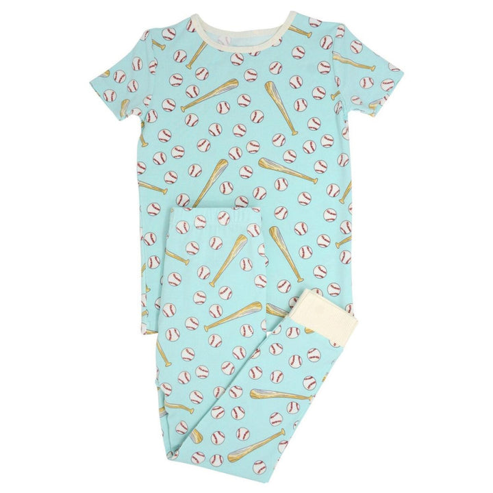 Big Kid PJ S/S - Little Slugger Aqua - Pajamas