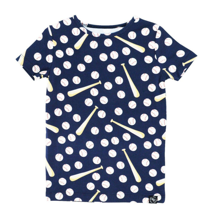 Big Kid PJ S/S - Little Slugger Navy - Pajamas