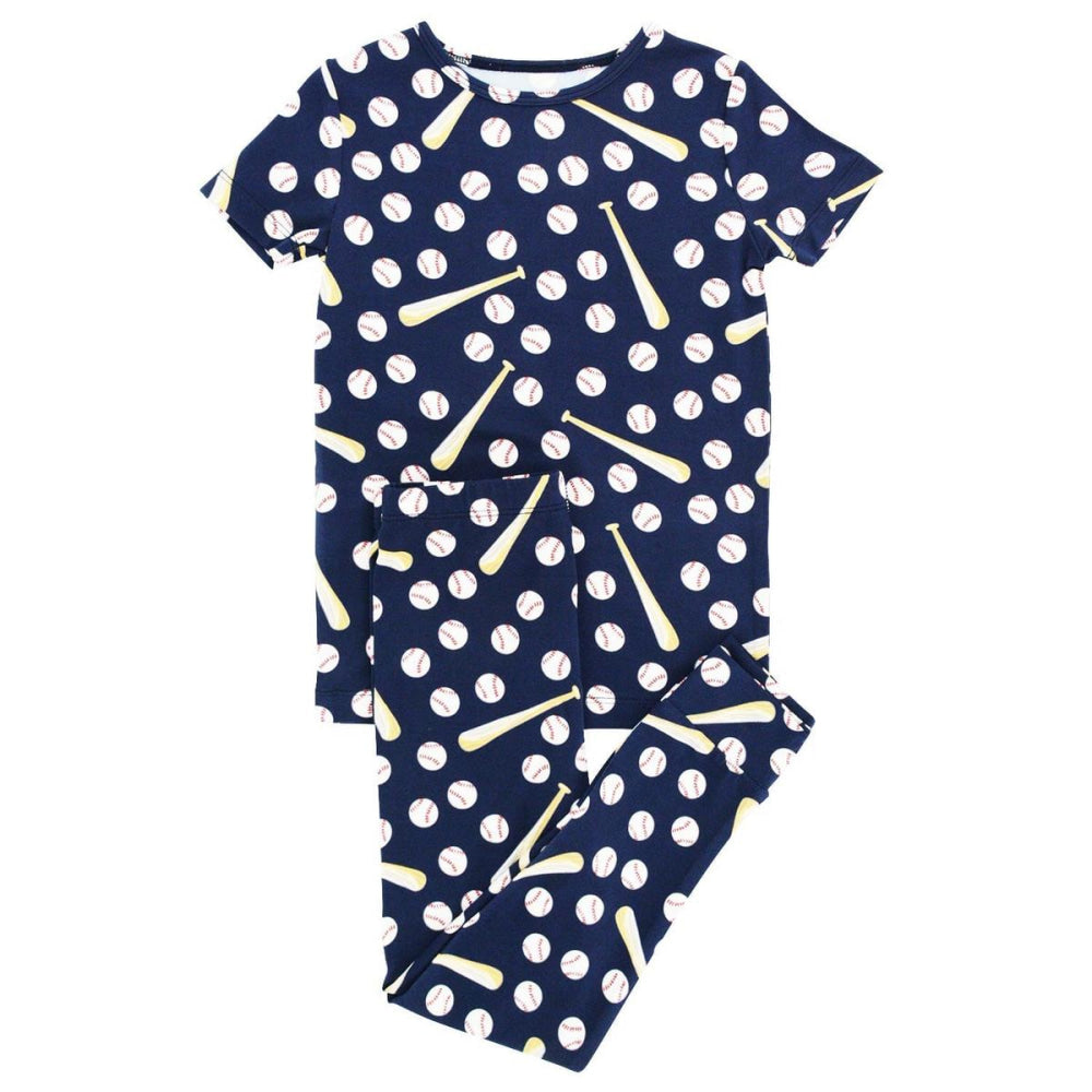 Big Kid PJ S/S - Little Slugger Navy - Pajamas