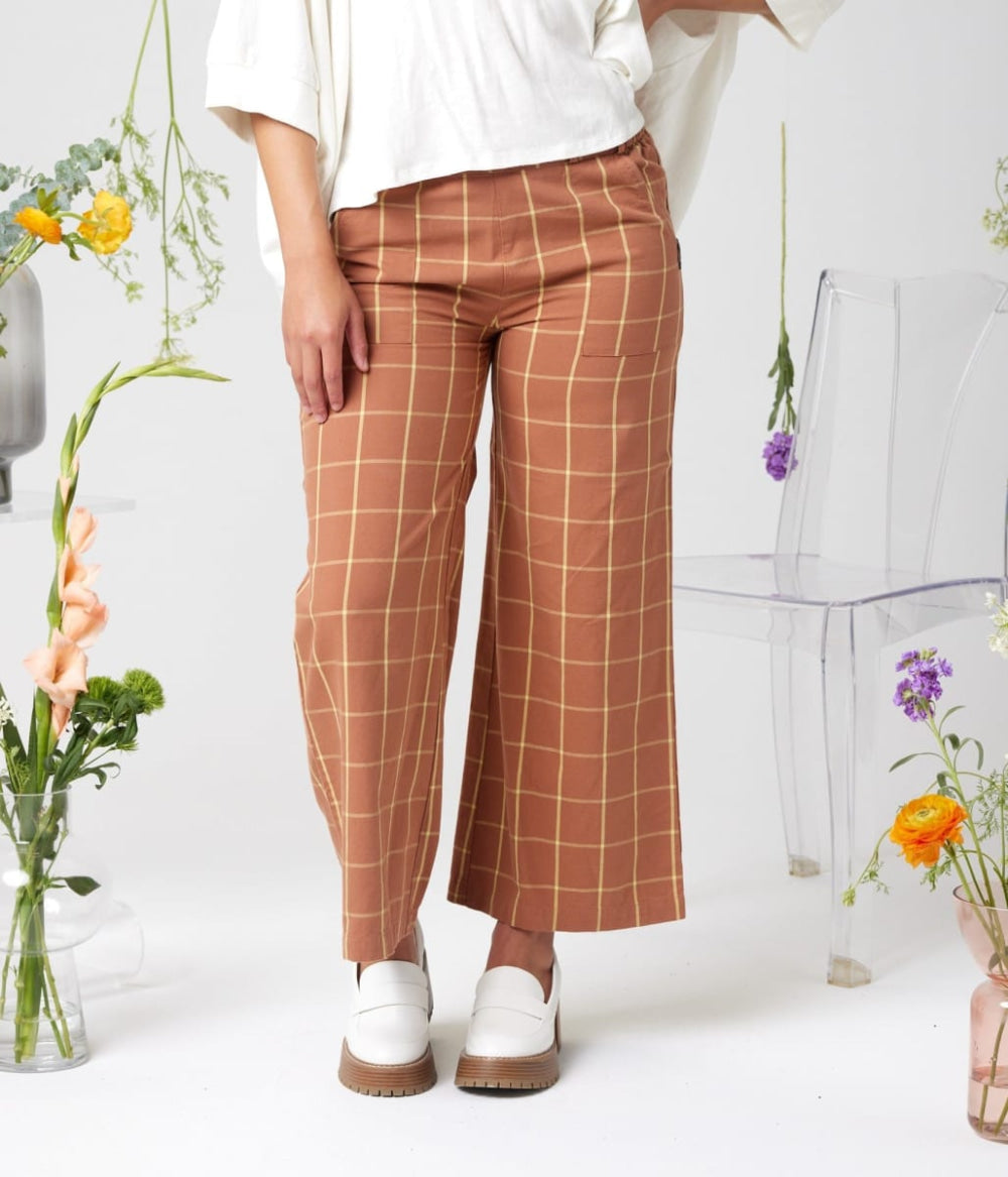 Billie Pant - Walnut Plaid - Pants