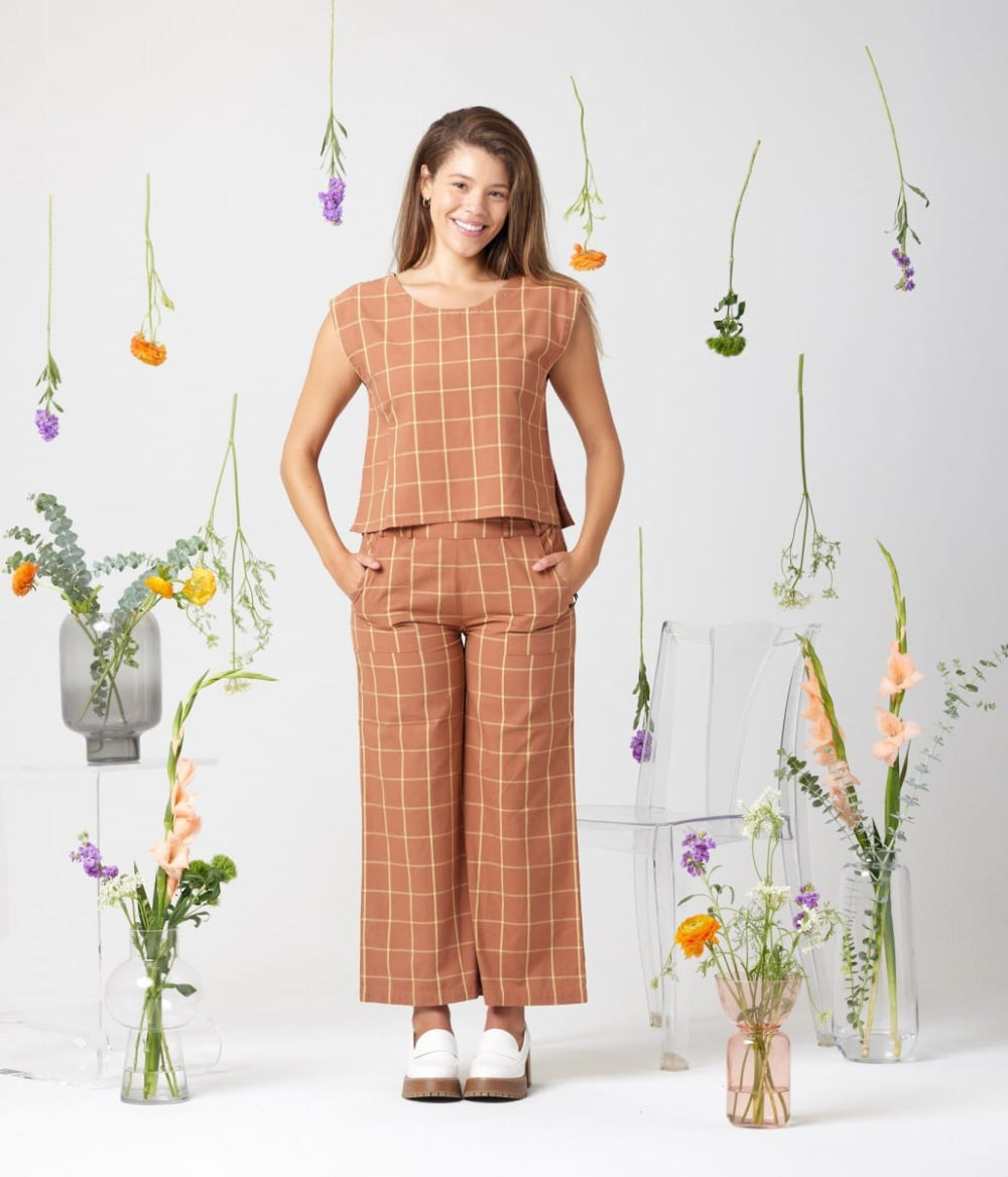 Billie Pant - Walnut Plaid - Pants