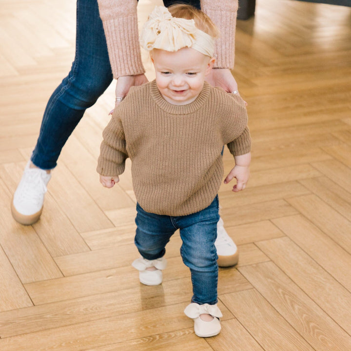 Birch Knotted Bow Baby Shoe - ’Flats - Baby Kids Adult All’