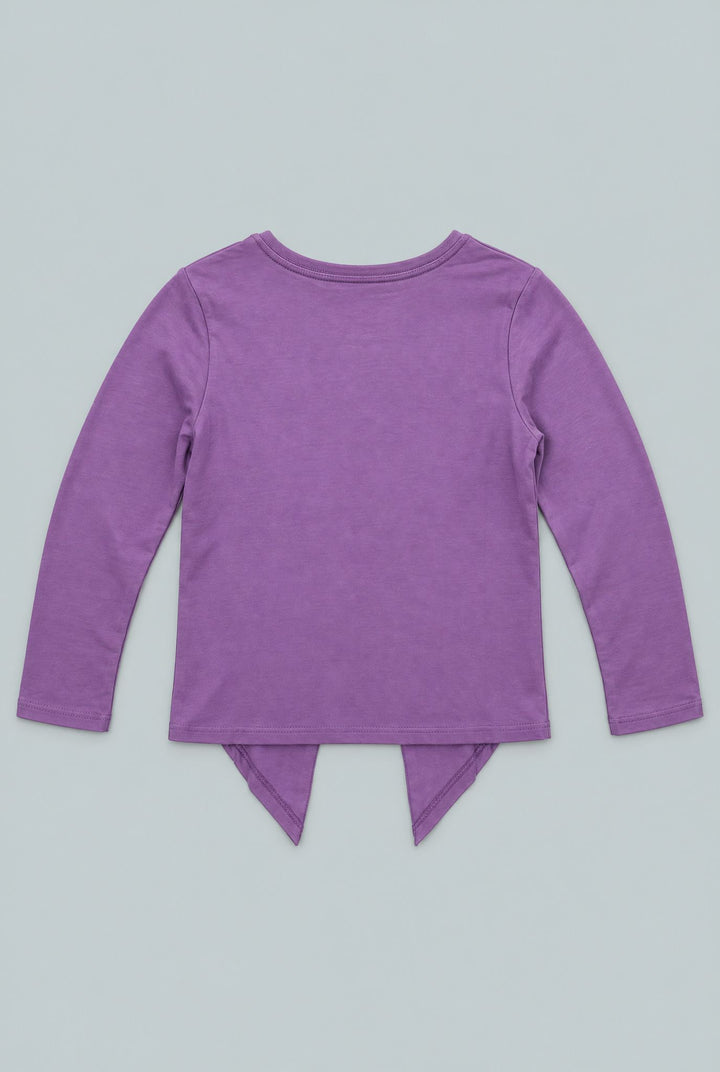Deep Purple Long Sleeve Tie Top - Grape Jelly