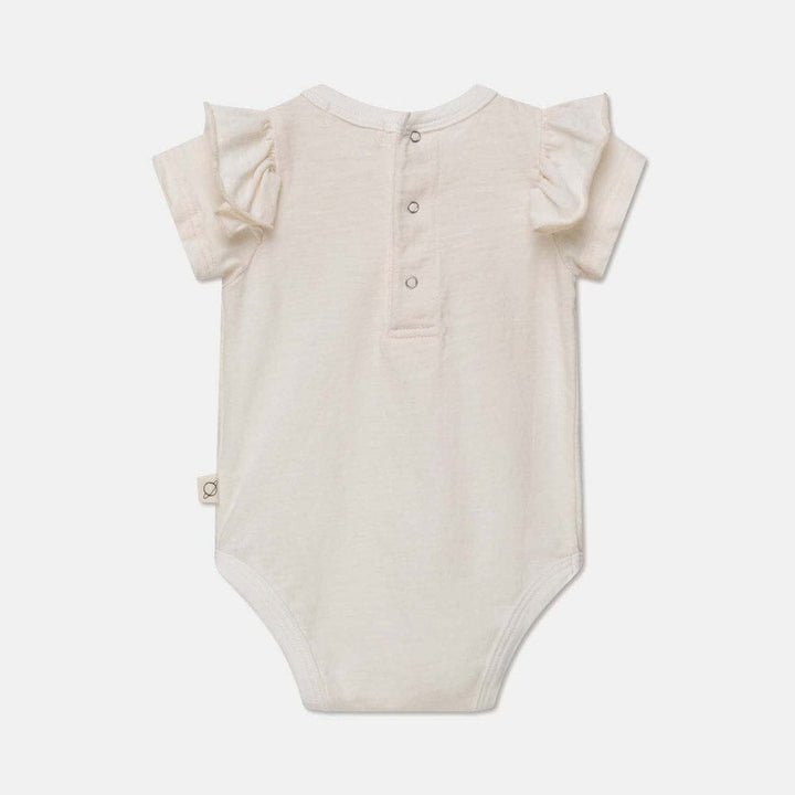 Slub Ruffle Baby Bodysuit - Ivory Bodysuits + Onesies My Little Cozmo 