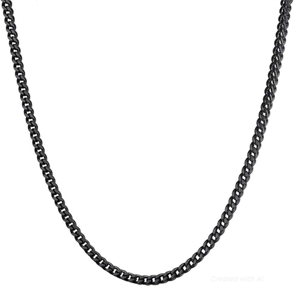 Black Plated Chain Link Classic Necklace - FINAL SALE - One Size - necklace - kids