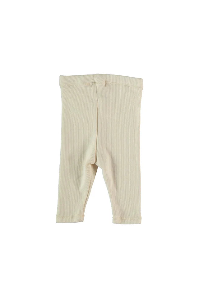 Organic Rib Baby Leggings - Ivory