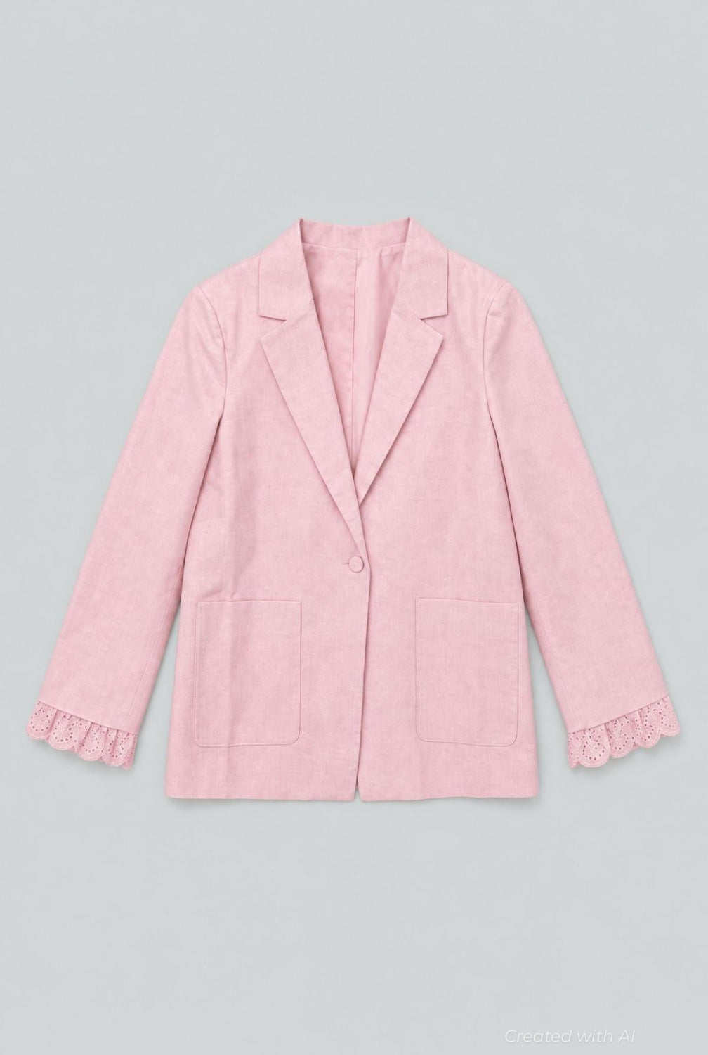 Blazer With Eyelet Cuffs - Pink - Blazer