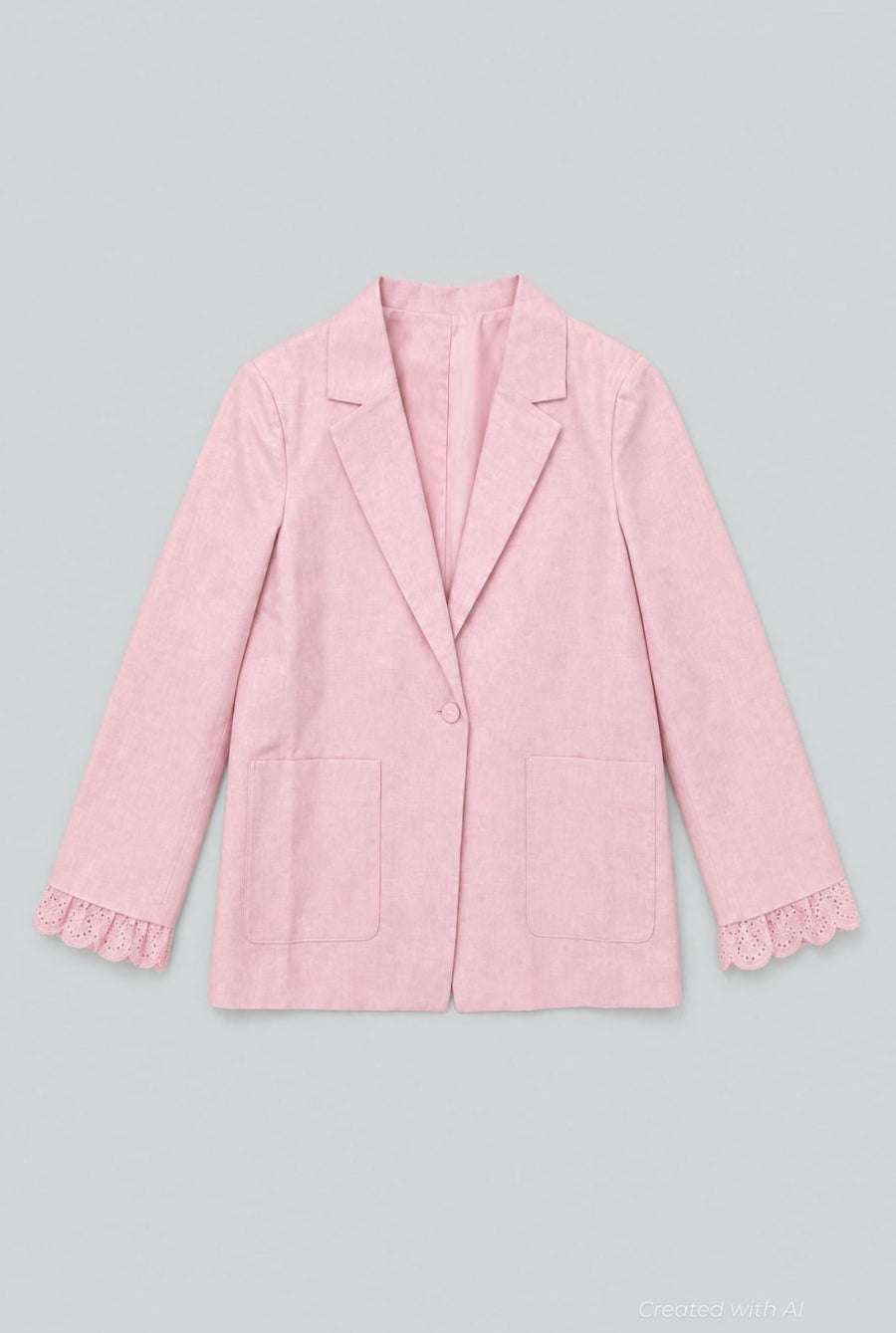 Blazer With Eyelet Cuffs - Pink - Blazer
