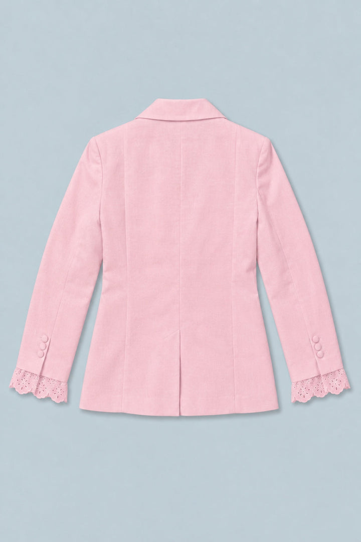 Blazer With Eyelet Cuffs - Pink - Blazer