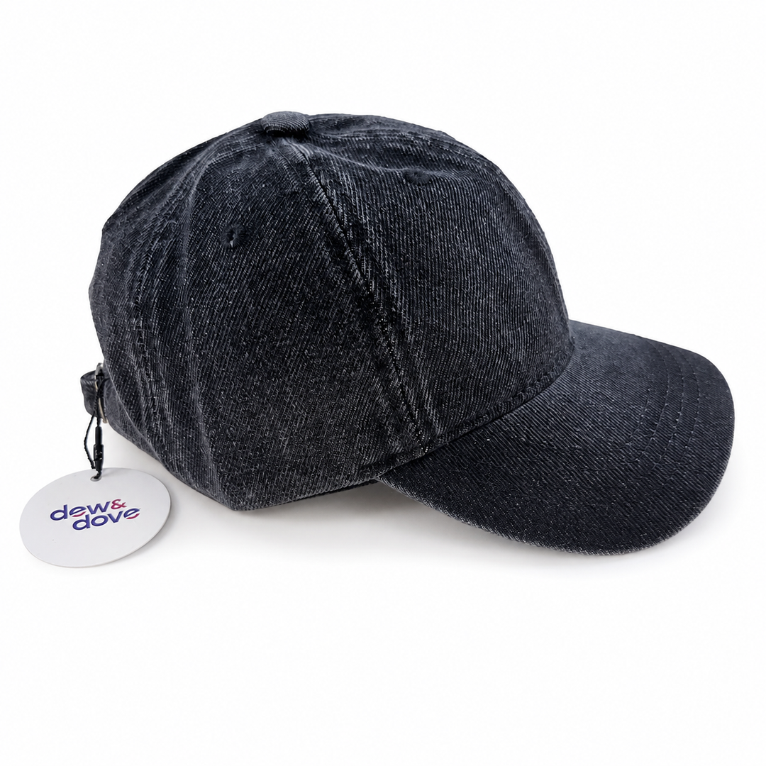 Vintage Wash Denim Baseball Cap for Older Kids