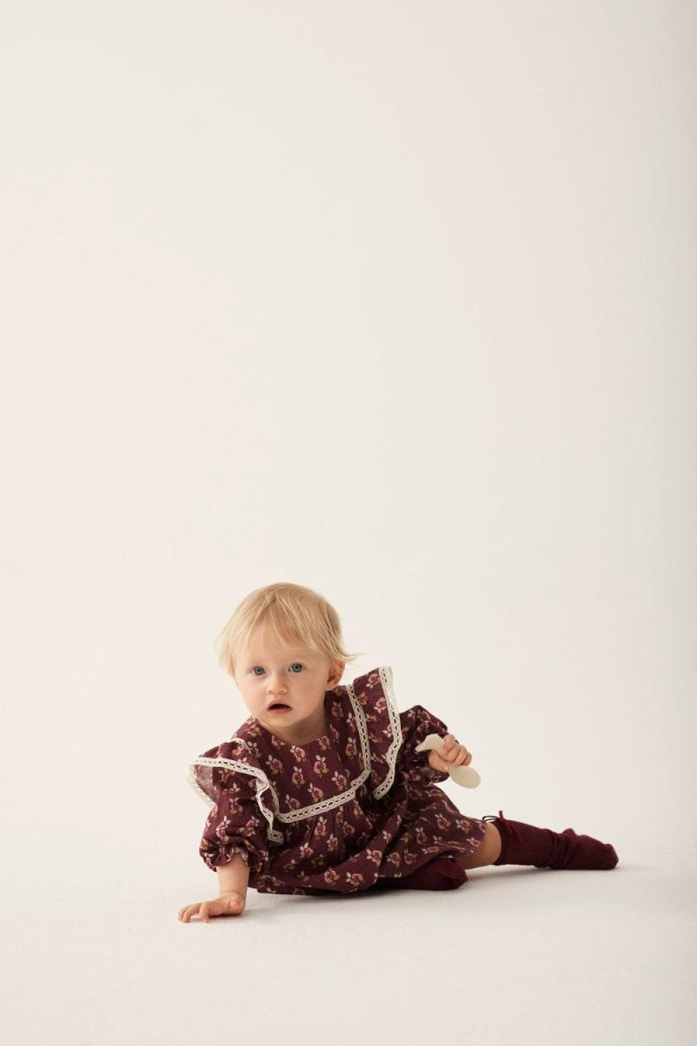 Bloom Textured Baby Dress Burgundy - Dresses