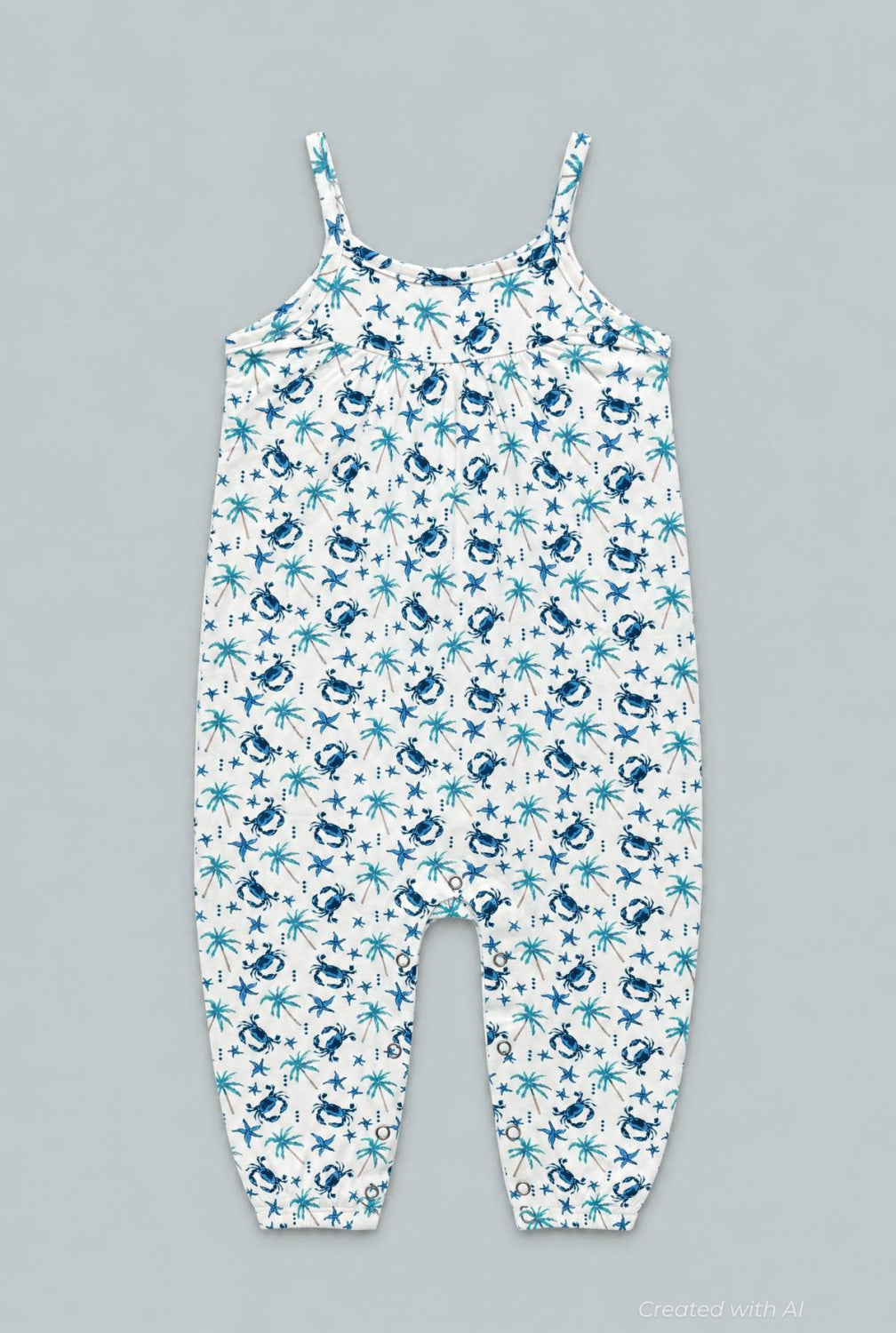 Blue Crabs Tank Pant Romper - Beach Days - Romper