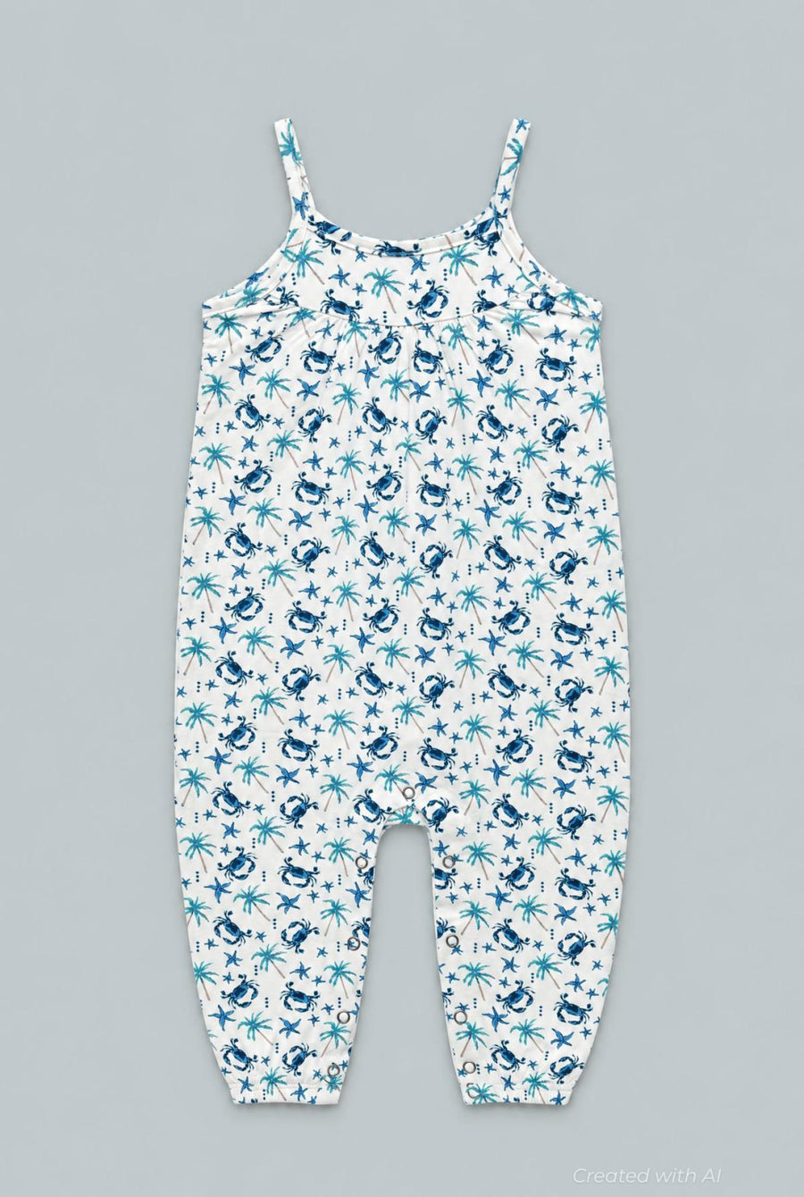 Blue Crabs Tank Pant Romper - Beach Days - Romper
