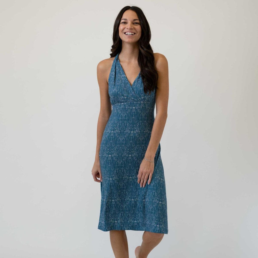 Blue Crossover Front Dress - Indigo Drops - Dresses