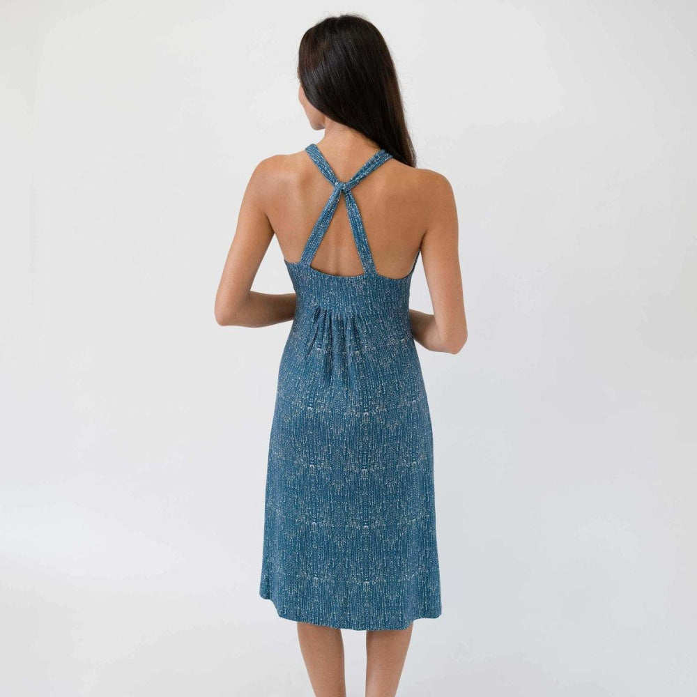 Blue Crossover Front Dress - Indigo Drops - Dresses